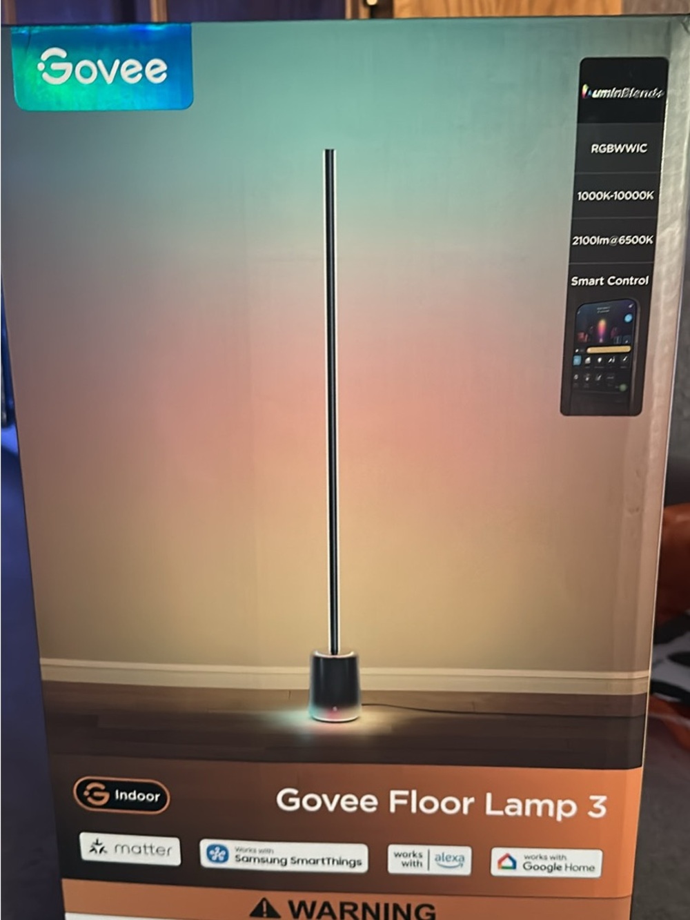 Govee Floor Lamp 3 - Lumiblend+ Technology Black Smart LED Corner Floor Lamp